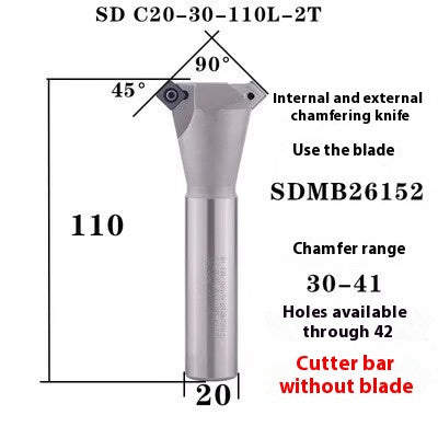 6037 45 degree inside and outside positive and negative chamfering cutter CNC rounding chamfering cutter SD SPK upper and lower bore reverse pull chamfering cutter bar Shandong Denso Pricision Tools Co.,Ltd.
